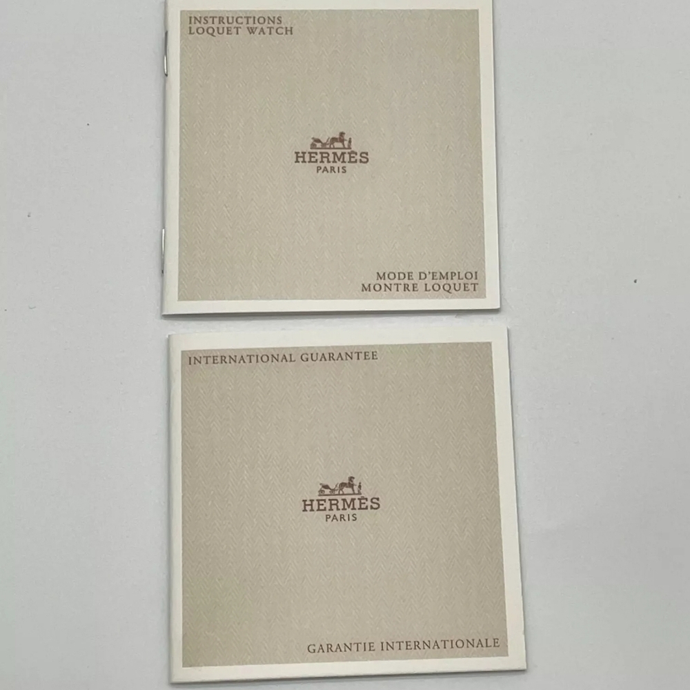 💜 Hermes Loke Gold Color L01.201  Square Quartz Watch W/Box/Card Like New - Picture 11 of 13